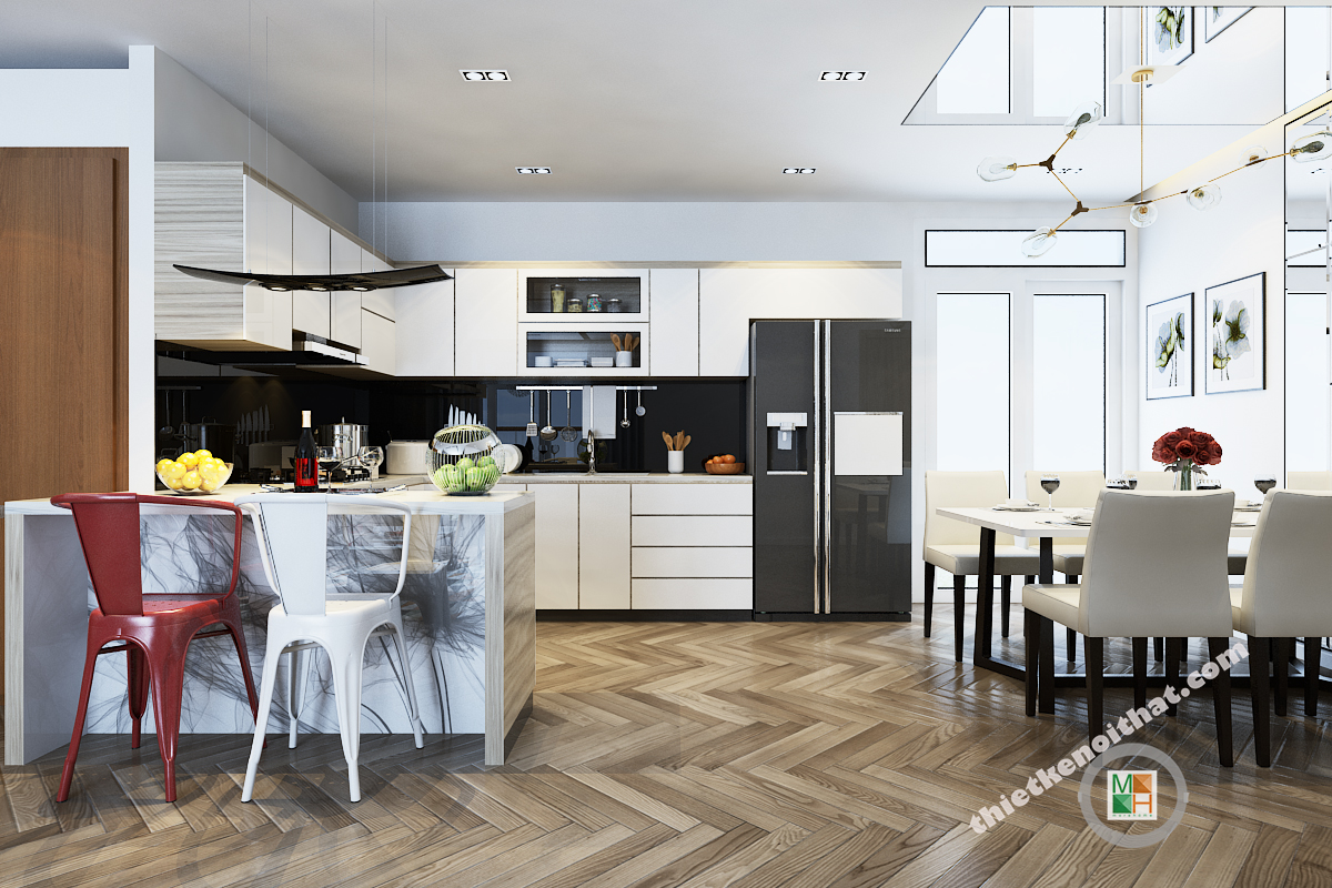 Tổng hợp mẫu kính ốp bếp đẹp tô điểm không gian sống thêm hút mắt