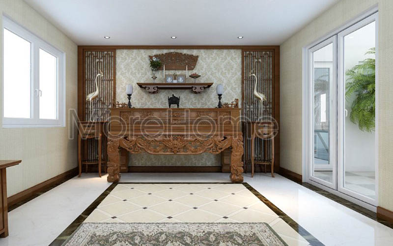 Mẫu bàn thờ đẹp sang trọng cho cơ sở kinh doanh