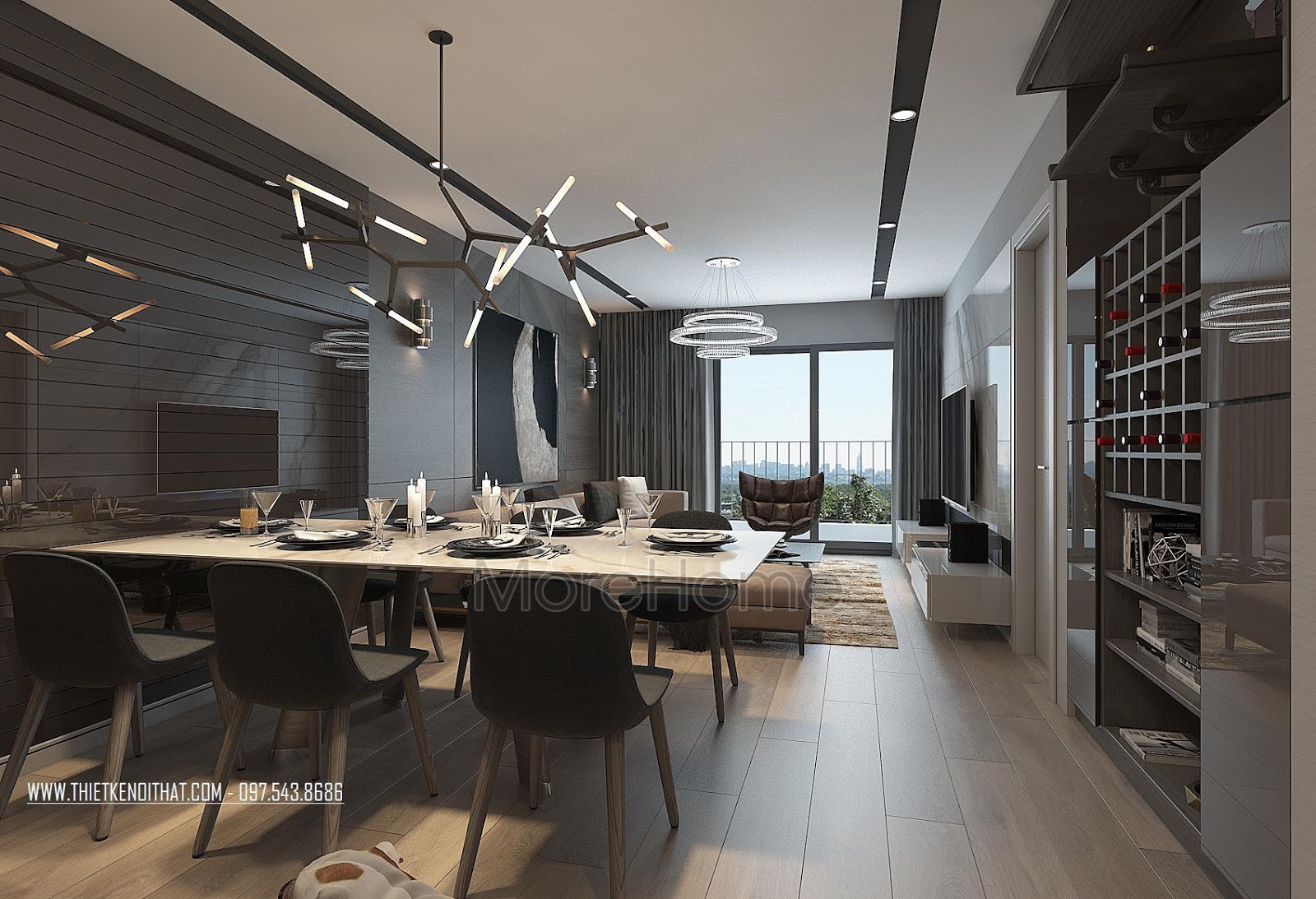 Biến hóa không gian với thiết kế nội thất chung cư 70m2 đa phong cách