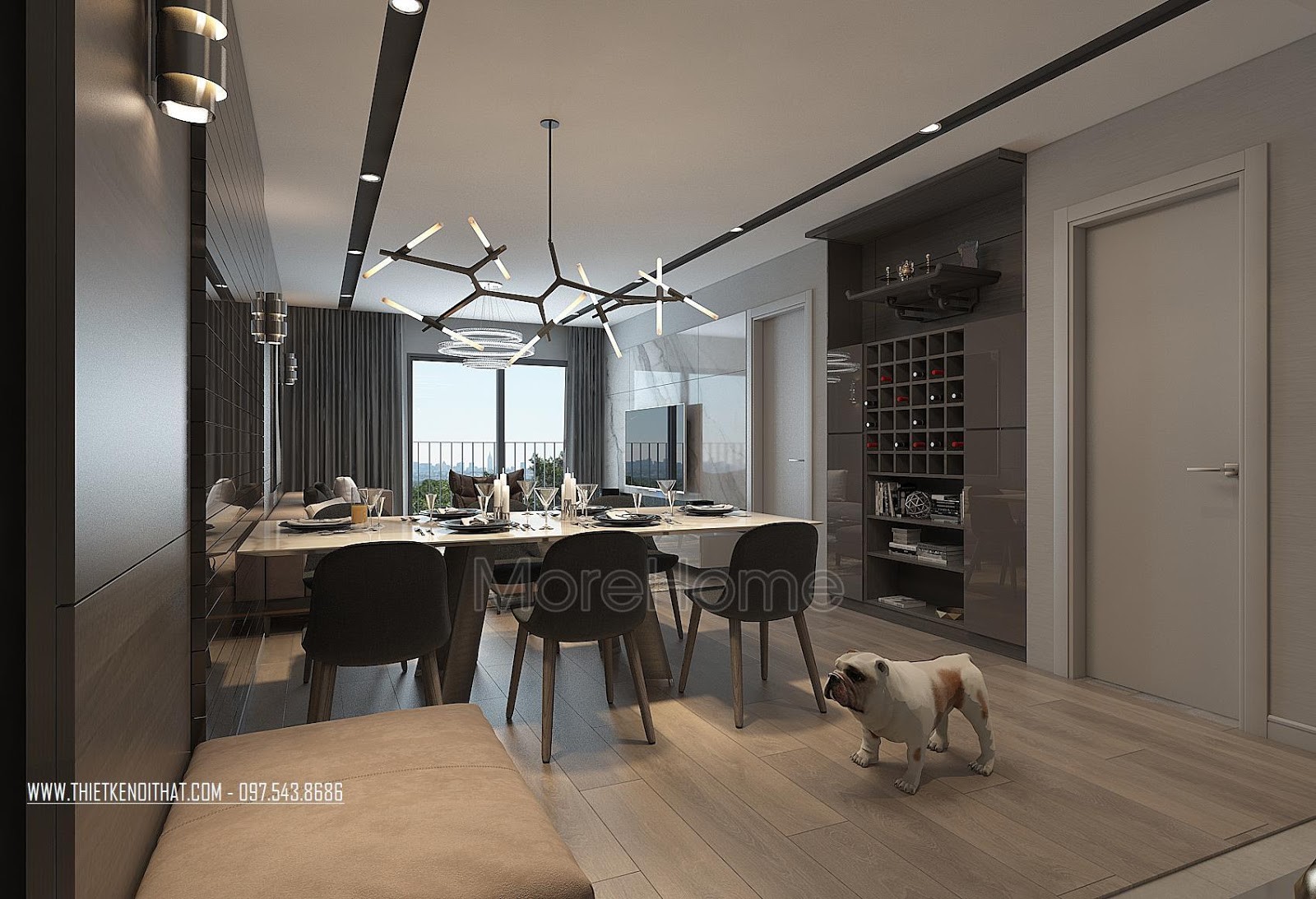 Biến hóa không gian với thiết kế nội thất chung cư 70m2 đa phong cách