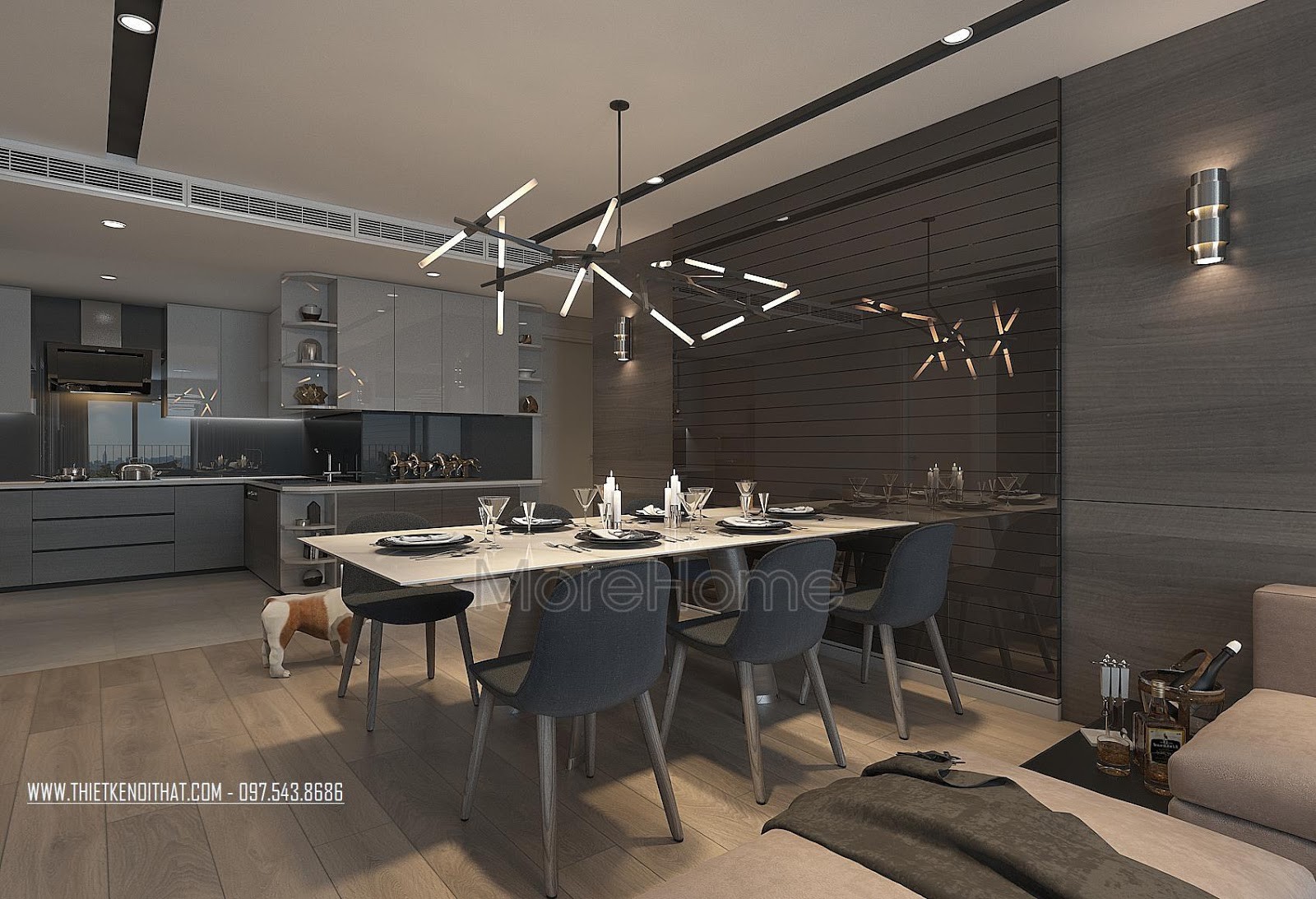 Biến hóa không gian với thiết kế nội thất chung cư 70m2 đa phong cách