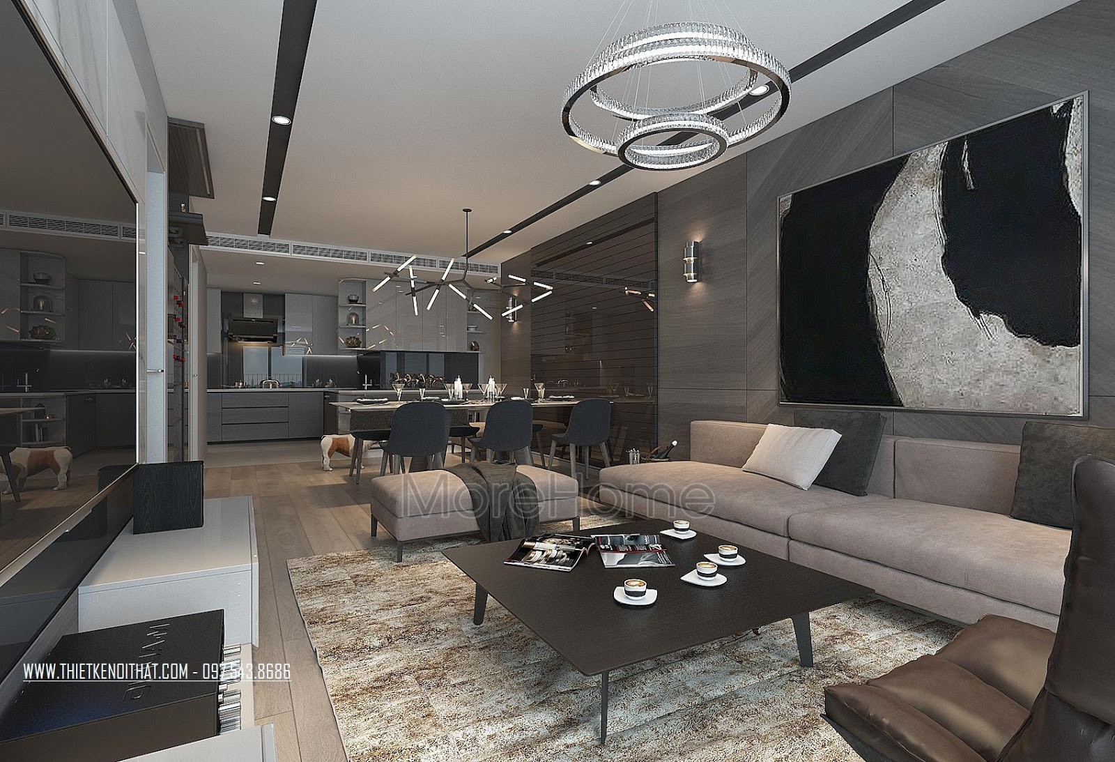 Biến hóa không gian với thiết kế nội thất chung cư 70m2 đa phong cách