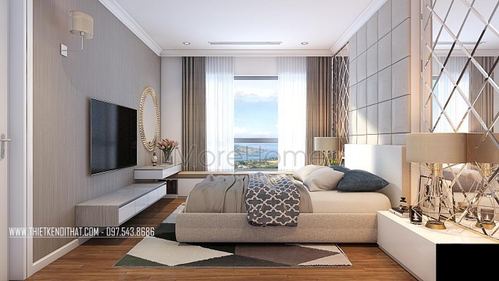 mẫu nội thất phòng ngủ màu trắng