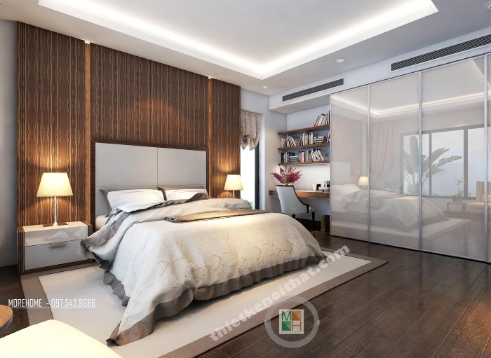 mẫu nội thất phòng ngủ màu trắng