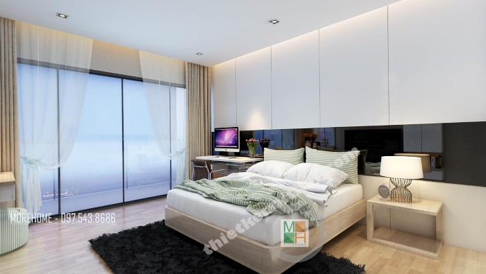 mẫu nội thất phòng ngủ màu trắng