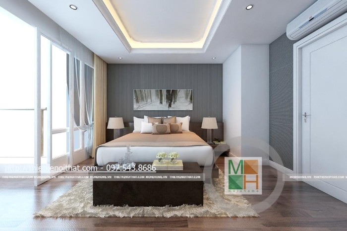 mẫu nội thất phòng ngủ màu trắng