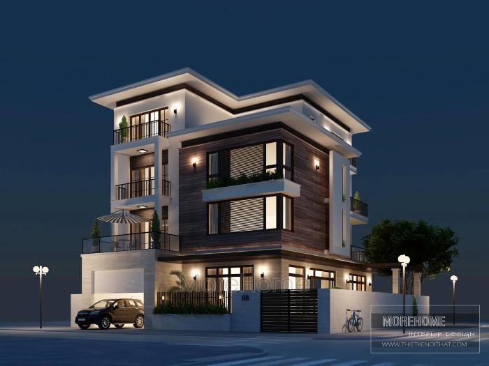 mẫu nhà phố 4 tầng đẹp nhất 2019