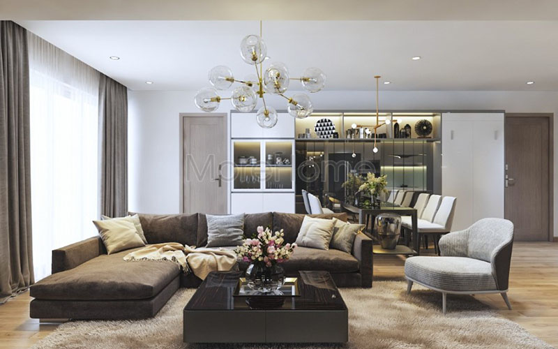 Tinh tế hiện đại với biệt thự gam màu trắng xám