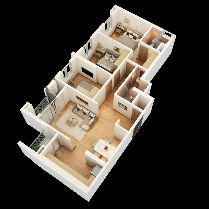 Thiết kế nội thất chung cư 3 phòng ngủ