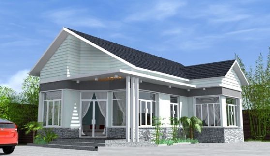 Thiết kế nhà cấp 4 mái thái có gác lửng