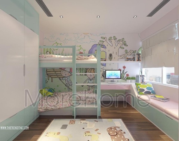 Thiết kế nội thất phòng ngủ bé gái