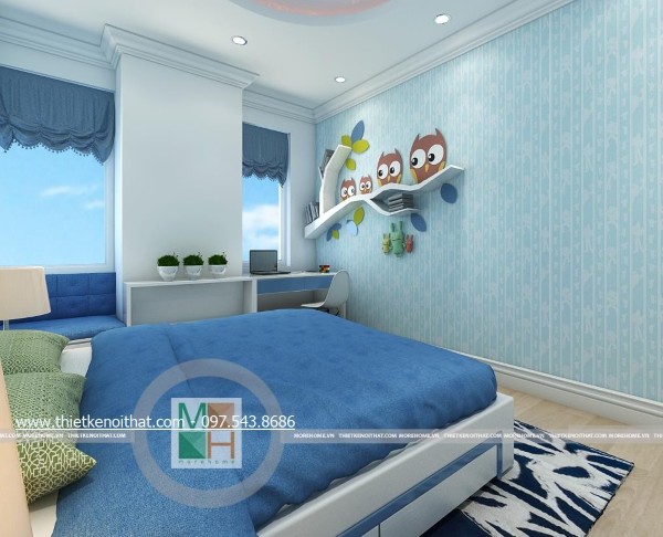 Thiết kế nội thất phòng ngủ bé trai