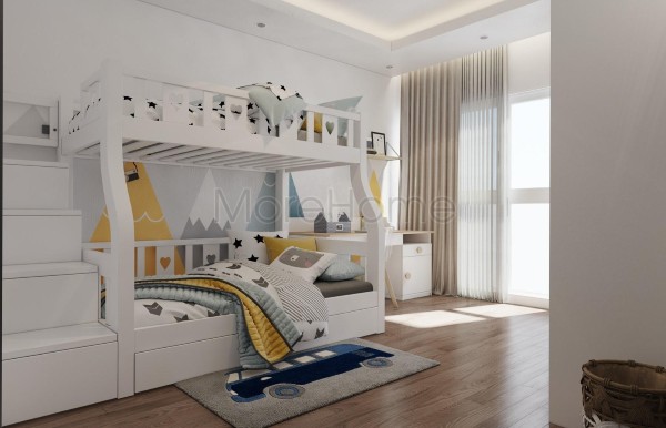 Thiết kế nội thất phòng ngủ màu trắng