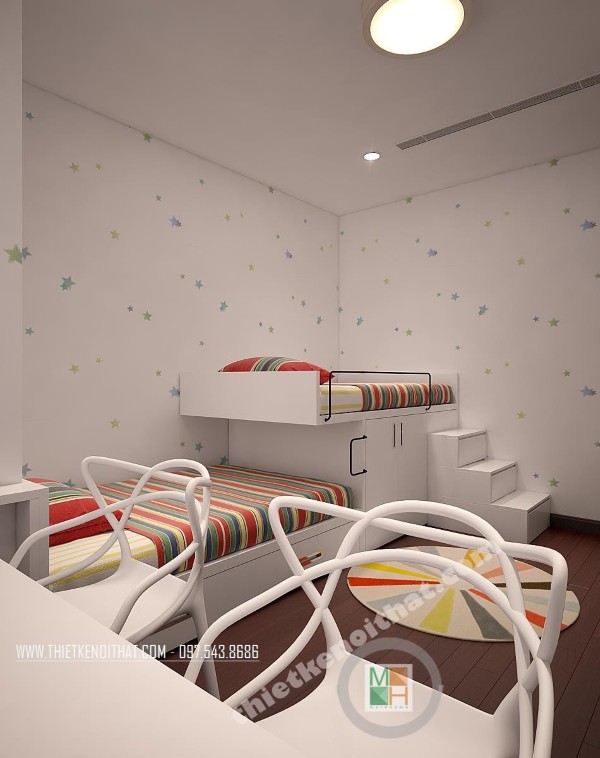 Thiết kế nội thất phòng ngủ màu trắng