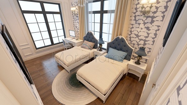 Thiết kế nội thất phòng ngủ màu trắng