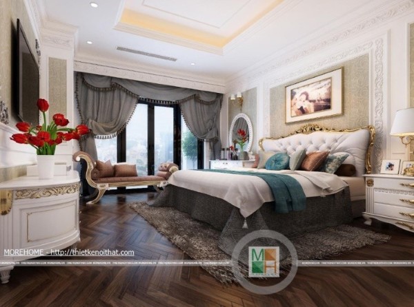 Thiết kế nội thất phòng ngủ tân cổ điển