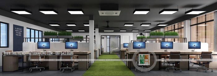 Thiết kế nội thất văn phòng phong cách tối giản