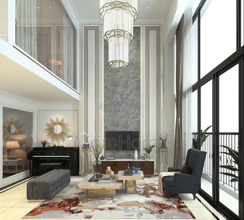 Thiết kế phòng khách thông tầng tại hải phòng