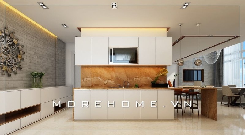 Tủ bếp hải phòng màu trắng đẹp