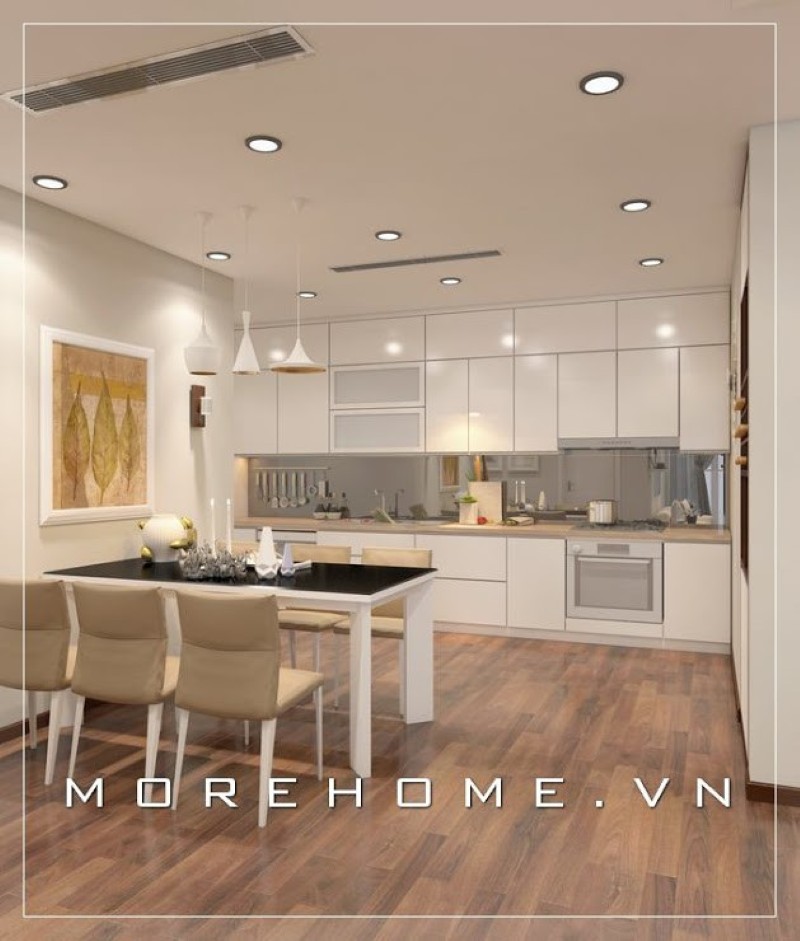 Tủ bếp hải phòng màu trắng đẹp