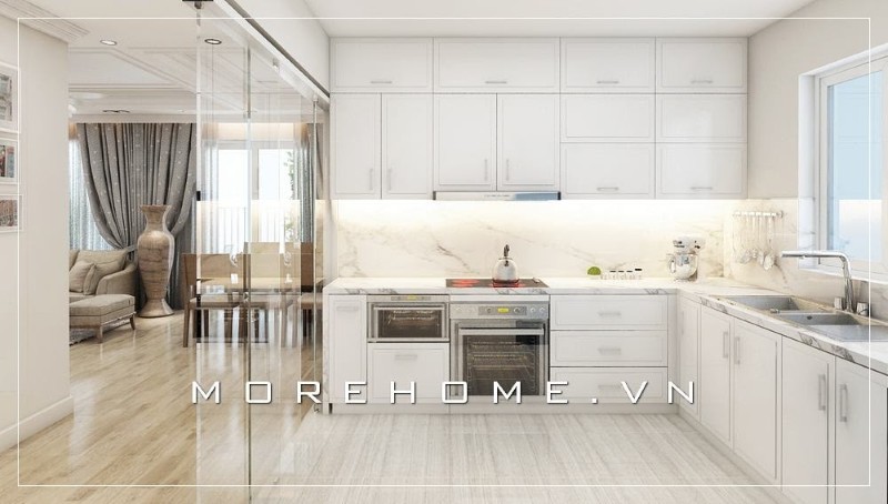 Tủ bếp hải phòng màu trắng đẹp