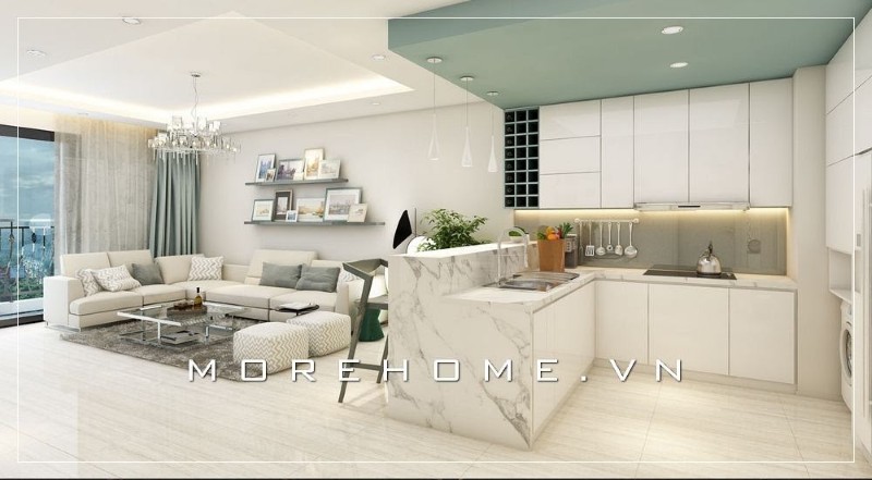 Tủ bếp hải phòng màu trắng đẹp