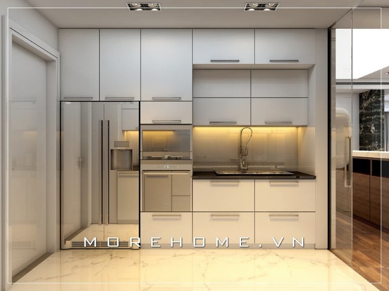 Tủ bếp hải phòng màu trắng đẹp