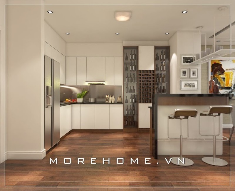 Tủ bếp hải phòng màu trắng đẹp