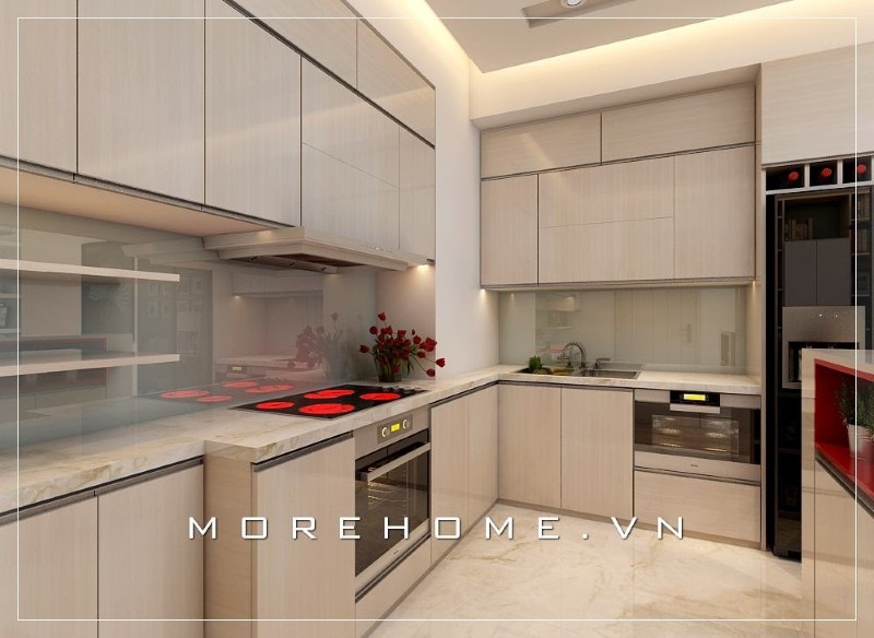 Tủ bếp hải phòng màu trắng đẹp