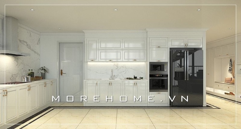 Tủ bếp hải phòng màu trắng đẹp