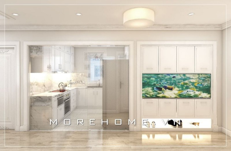 Tủ bếp hải phòng màu trắng đẹp