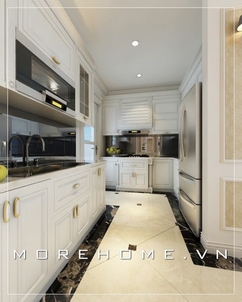 Tủ bếp hải phòng màu trắng đẹp