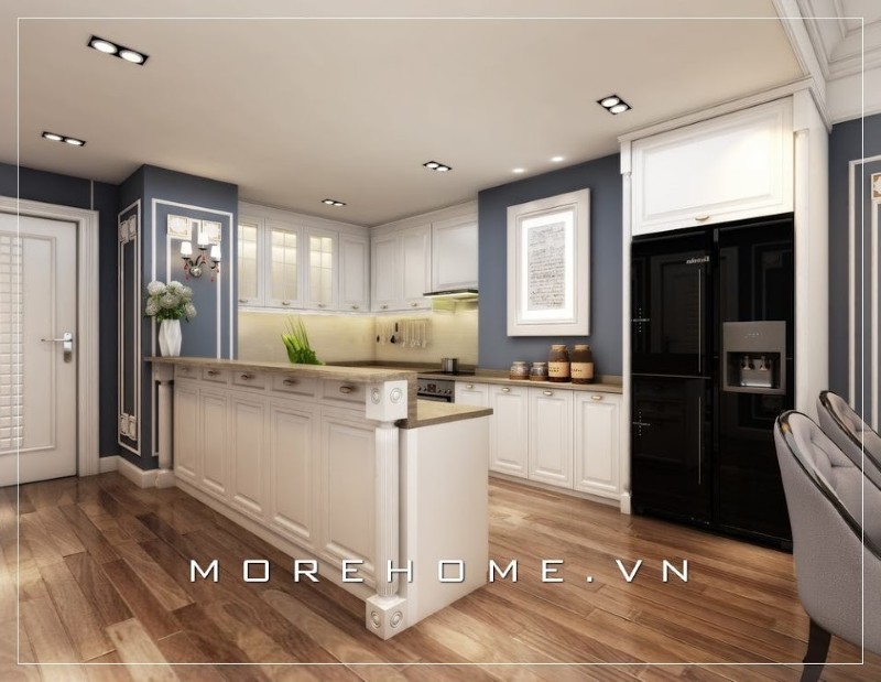 Tủ bếp hải phòng màu trắng đẹp