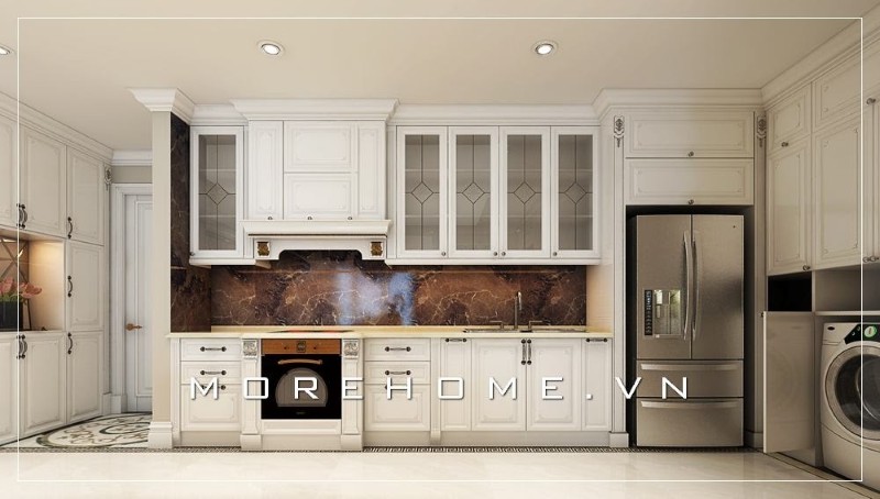 Tủ bếp hải phòng màu trắng đẹp