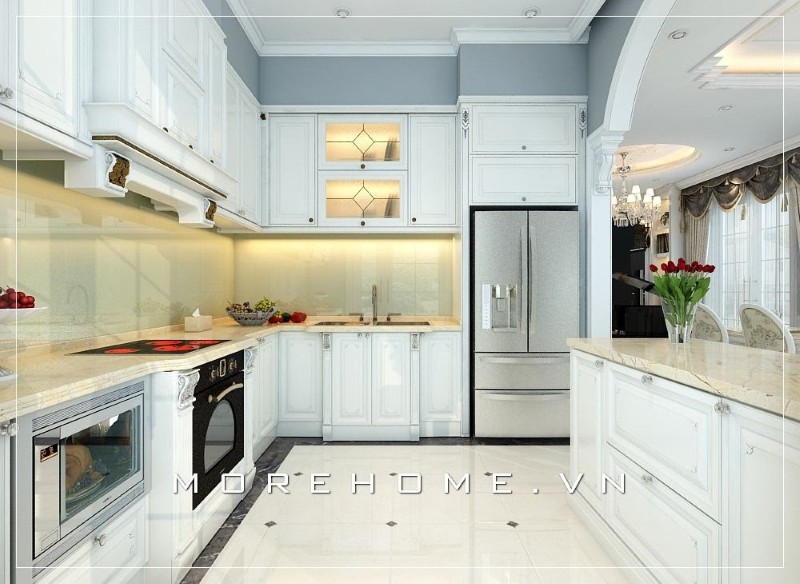 Tủ bếp hải phòng màu trắng đẹp