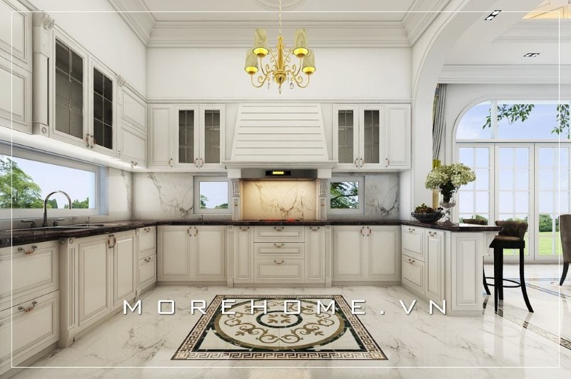 Tủ bếp hải phòng màu trắng đẹp