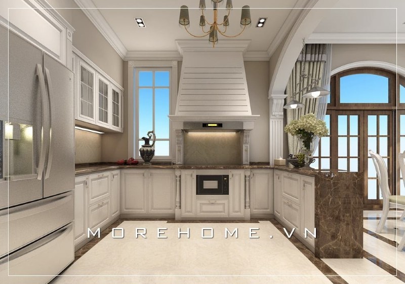 Tủ bếp hải phòng màu trắng đẹp