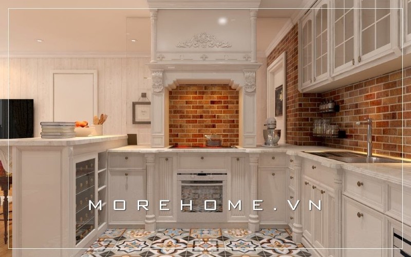 Tủ bếp hải phòng màu trắng đẹp