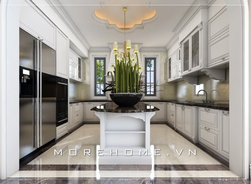 Tủ bếp hải phòng màu trắng đẹp