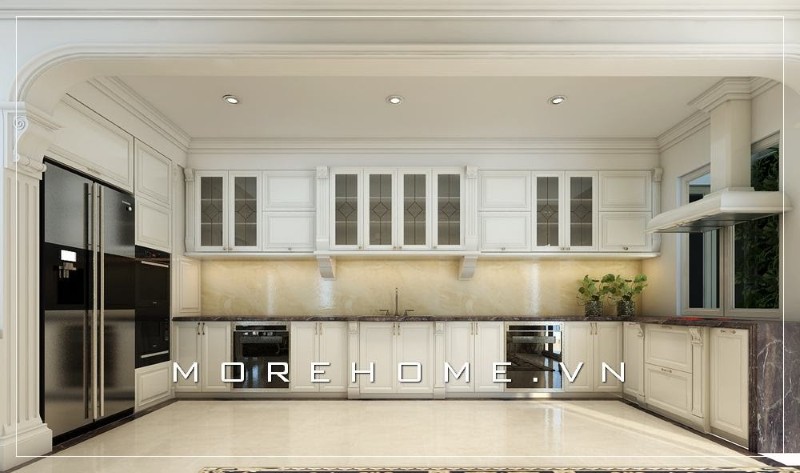 Tủ bếp hải phòng màu trắng đẹp