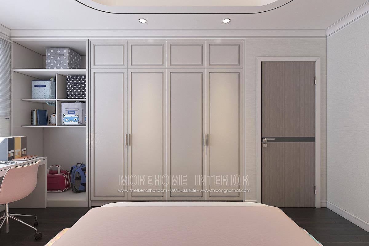 Mẫu tủ quần áo 4 buồng gỗ công nghiệp