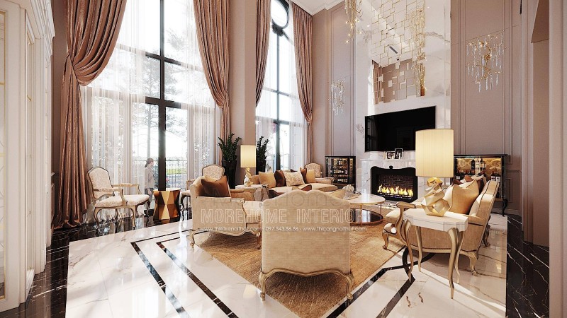 Thiết kế nội thất biệt thự tân cổ điển tại hải phòng