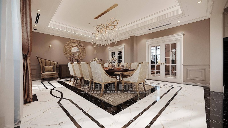 Thiết kế nội thất biệt thự tân cổ điển tại hải phòng