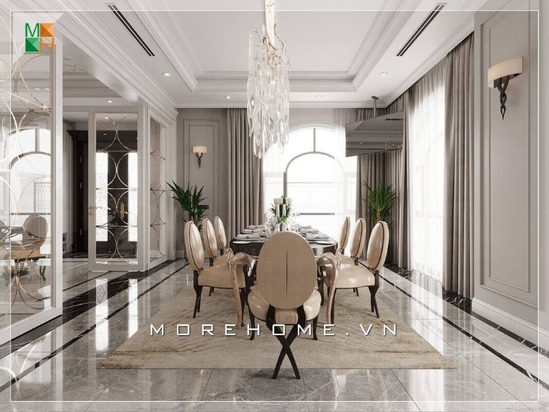 Thiết kế nội thất biệt thự tân cổ điển tại hải phòng