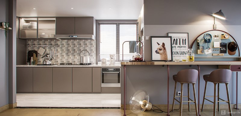 Thiết kế nội thất bếp chung cư