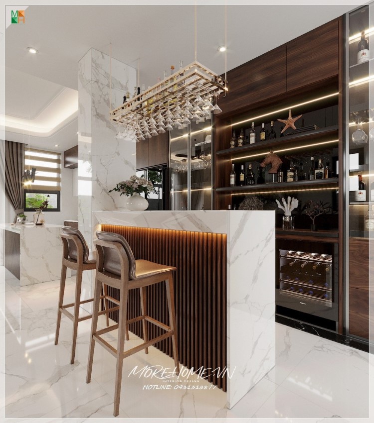 thiết kế nội thất gỗ óc chó hiện đại