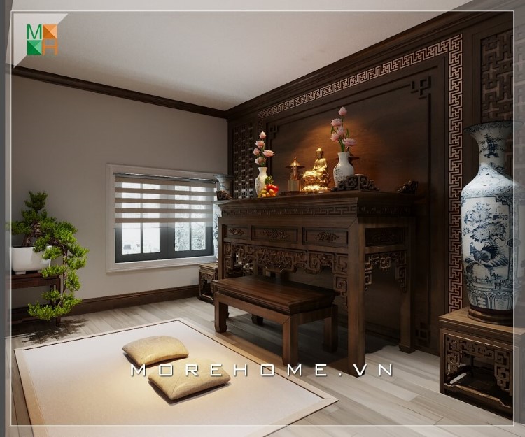 thiết kế nội thất gỗ óc chó tân cổ điển