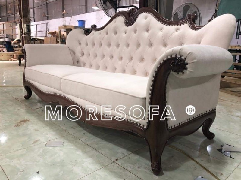Sofa gỗ óc chó bọc da tại hải phòng