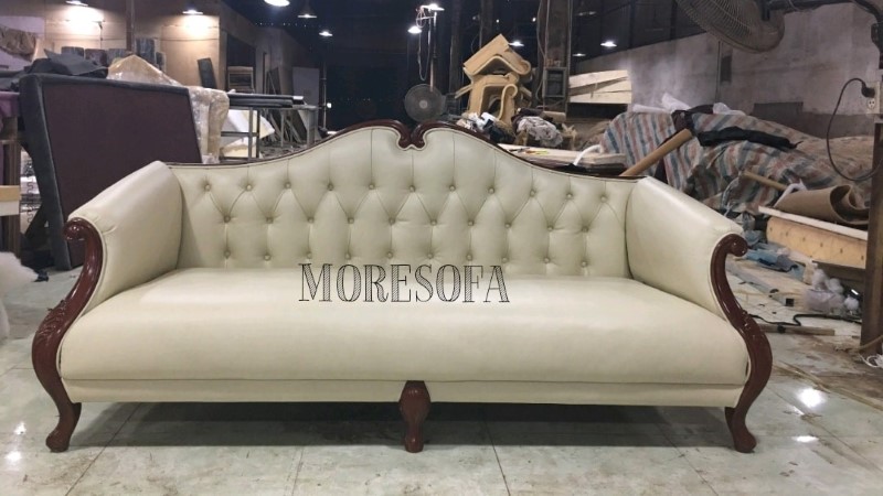 Sofa gỗ óc chó bọc da tại hải phòng