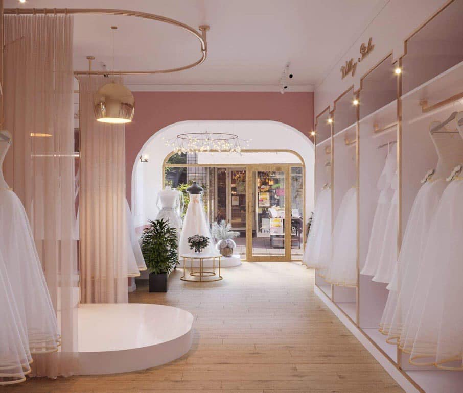 thiết kế showroom áo cưới